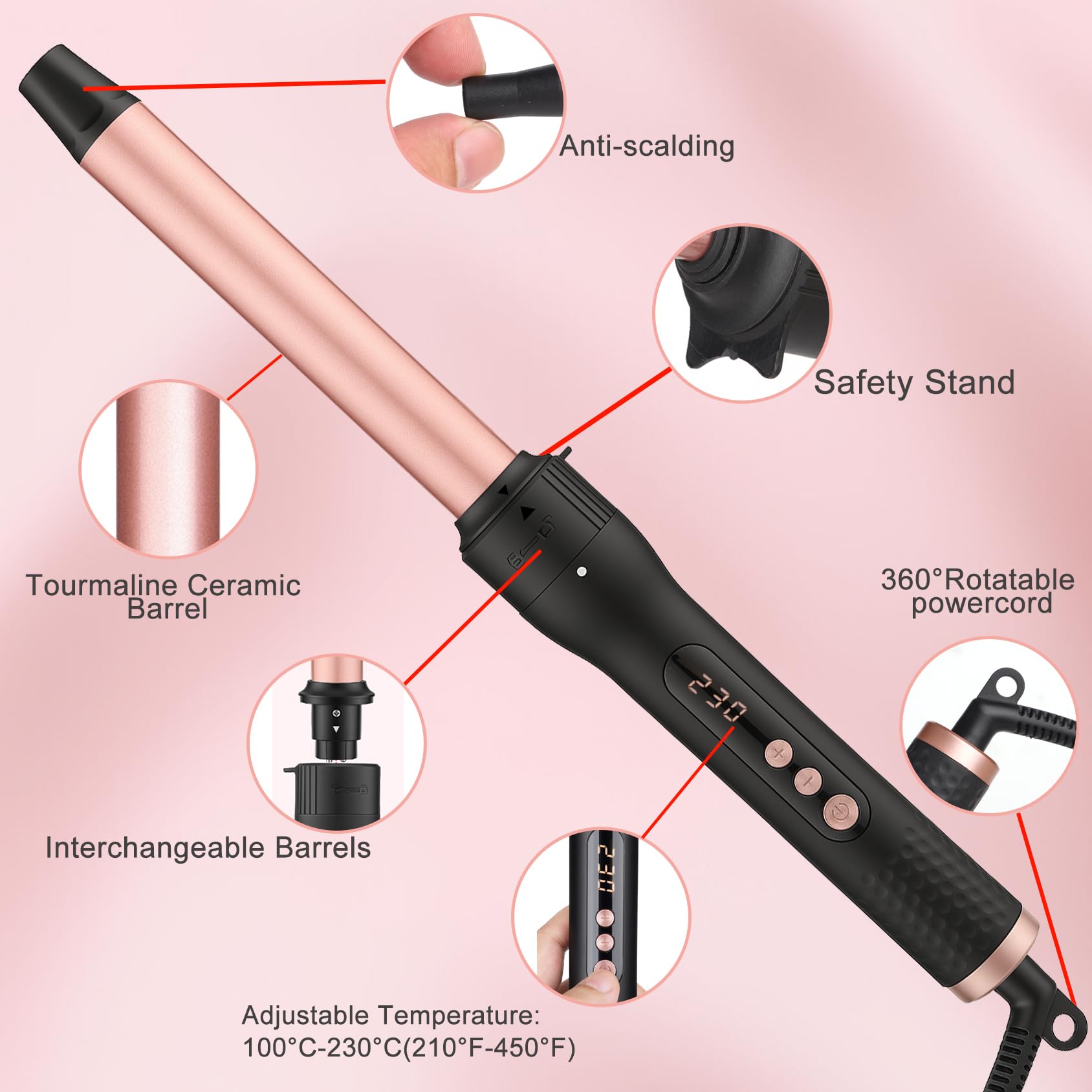 UNOBEY texture after 1-inch barrel creating defined, long-lasting curls