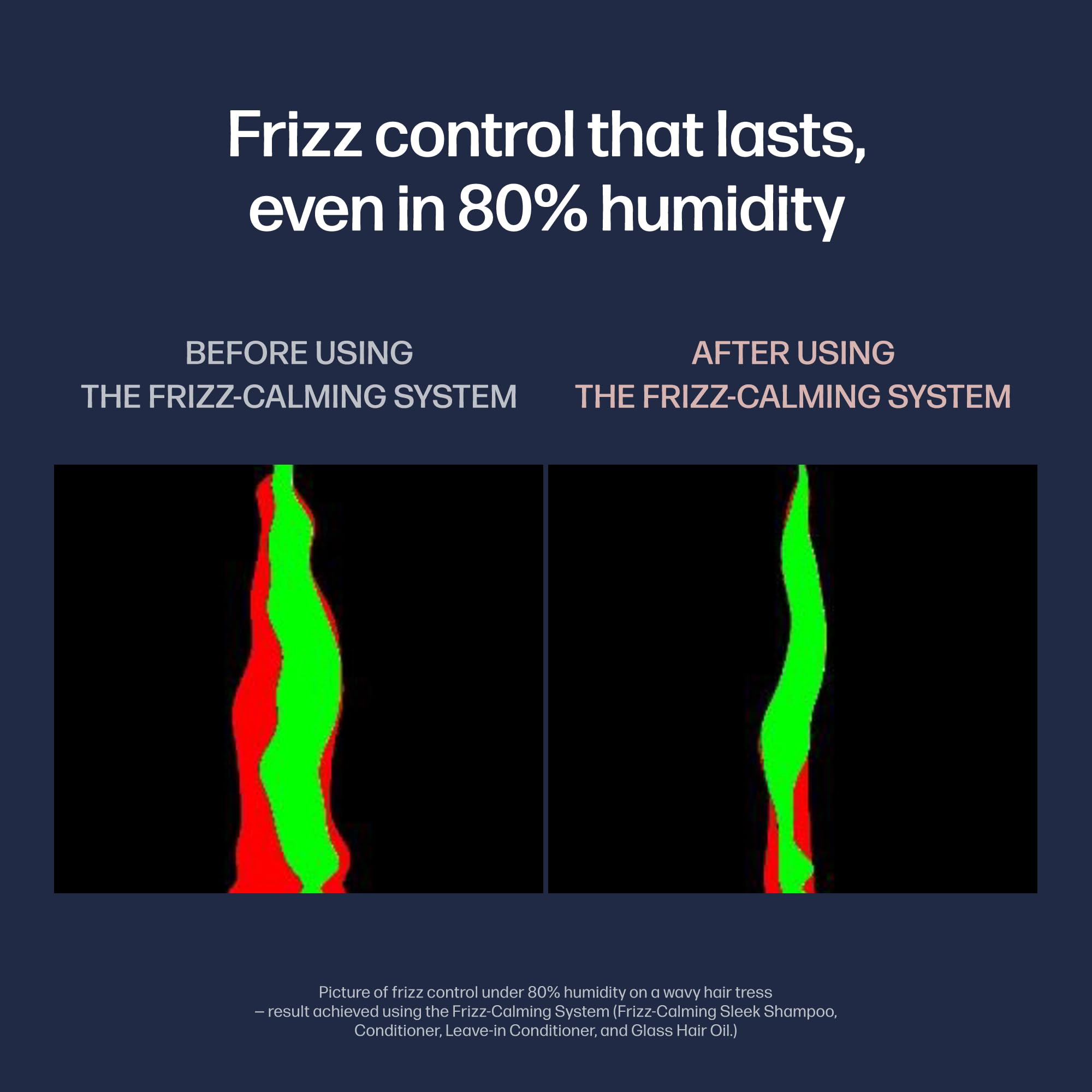 UNOVE applied in shower illustrating how it smooths hair when rinsed