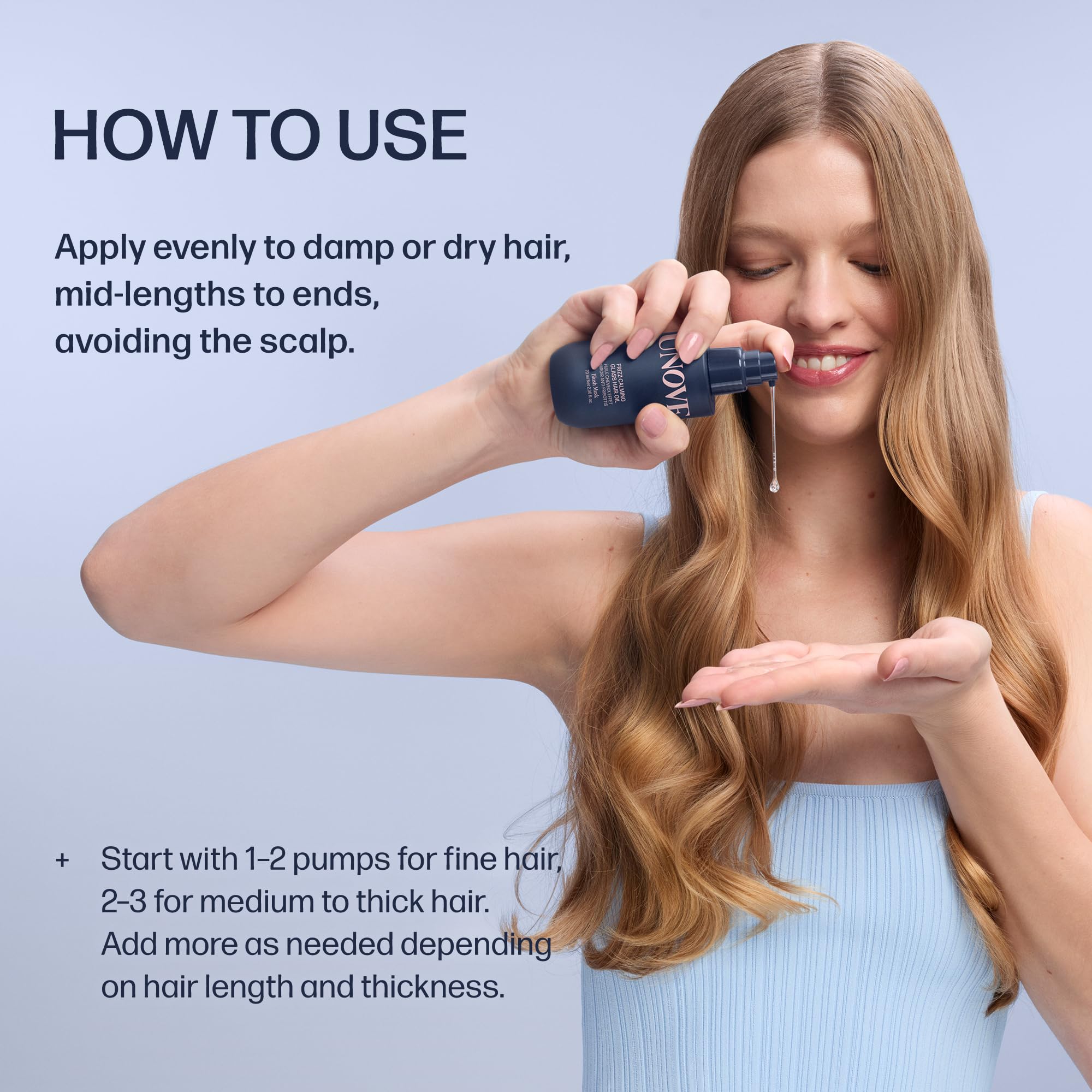 bathroom shelf lifestyle with UNOVE bottle showing everyday hair care