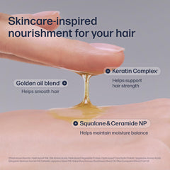 UNOVE texture drop on hand showing lightweight, non-greasy oil