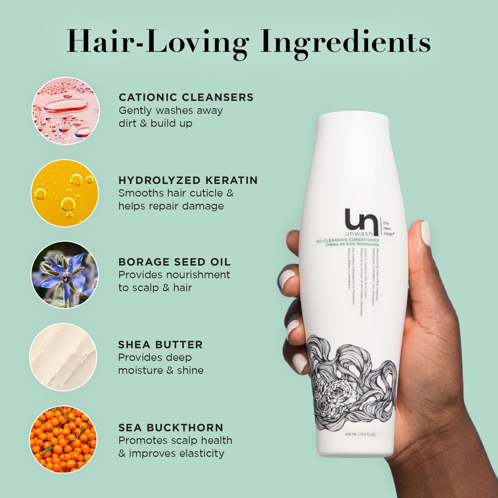 unwash results on defined curls after rinse showing reduced frizz