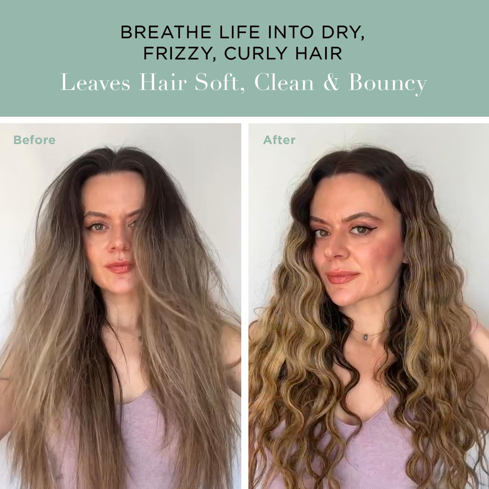 unwash applied to wet hair showing gentle cleansing and scalp massage