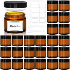 UPBUD amber jars front packaging showing tidy 24-pack and lids benefit organized storage