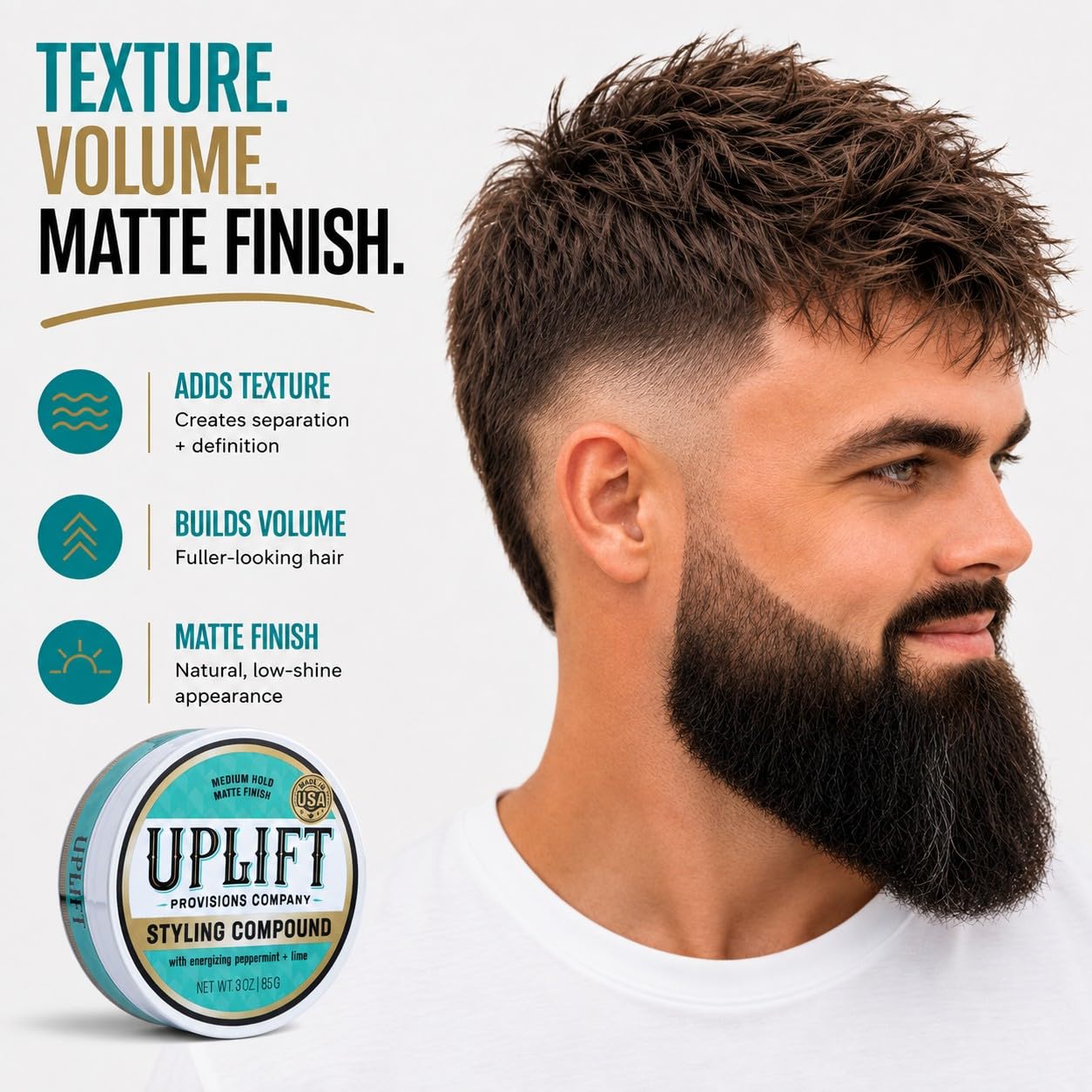 Uplift Provisions Company label close-up highlighting peppermint-lime scent