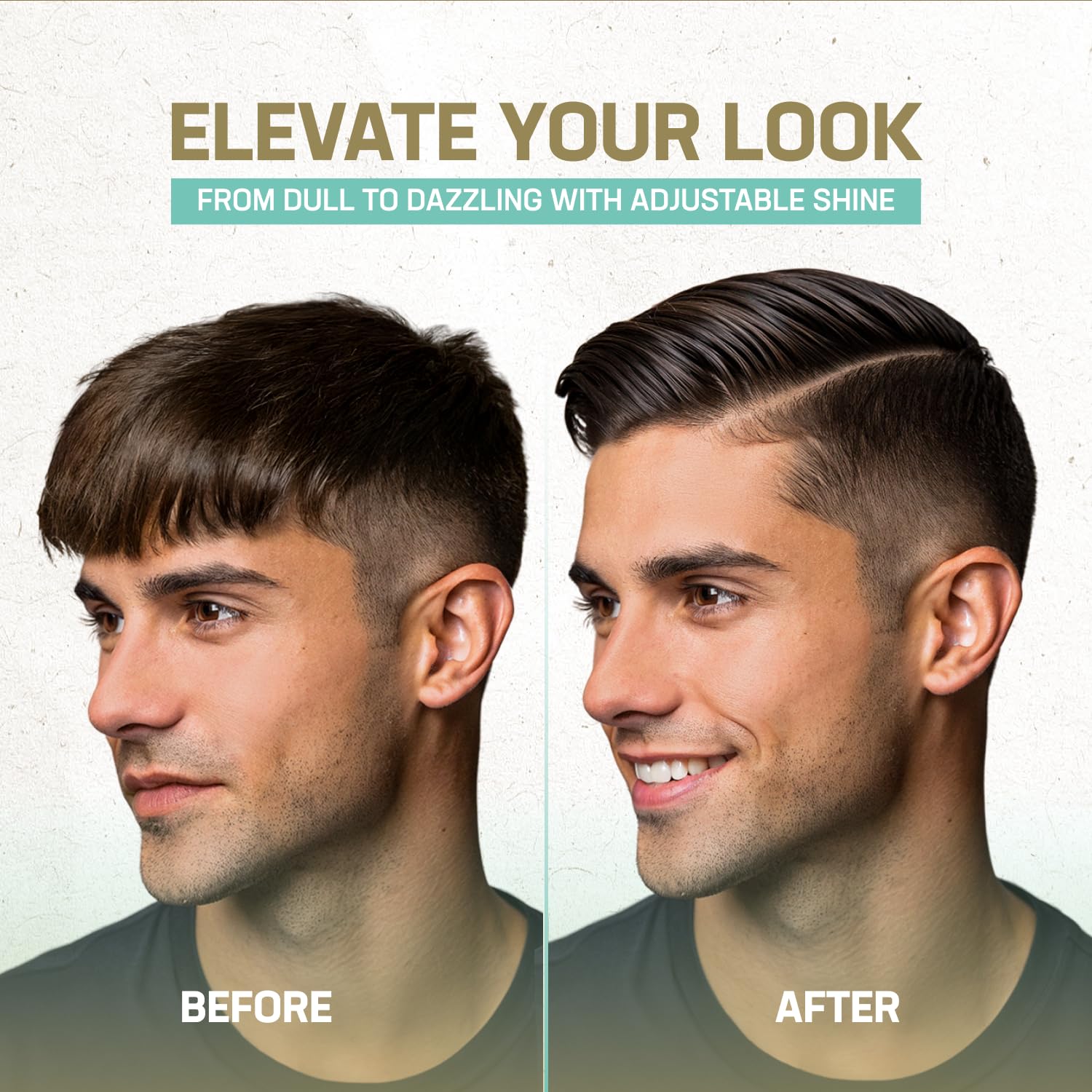 Uplift Provisions Company slick-back hairstyle showing strong hold and shine