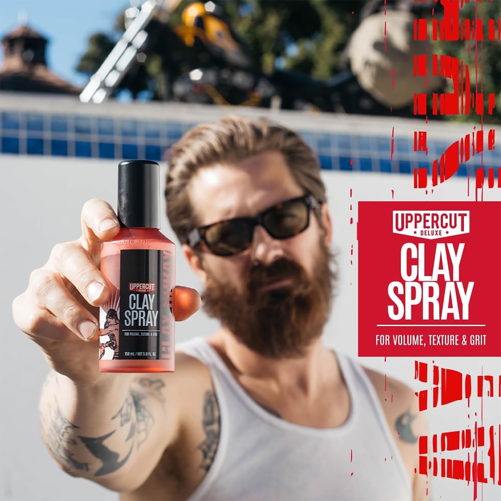UPPERCUT DELUXE on a bathroom shelf as part of morning grooming routine