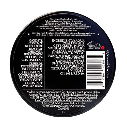 UPPERCUT DELUXE open jar texture close-up showing smooth pomade for even application