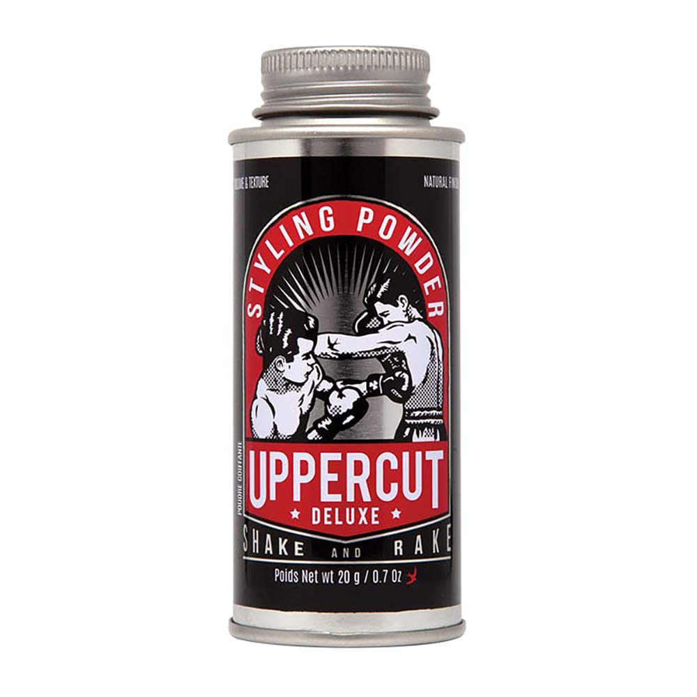 UPPERCUT DELUXE front packaging showing compact travel-friendly container and branding