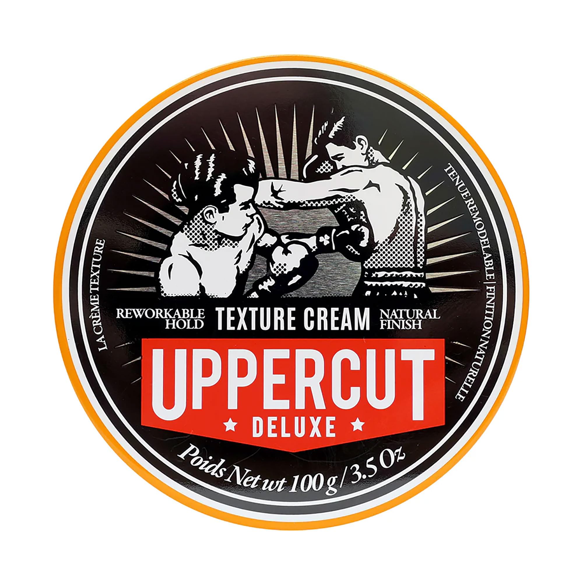 UPPERCUT DELUXE jar front view showing clean matte packaging and instant styling benefit