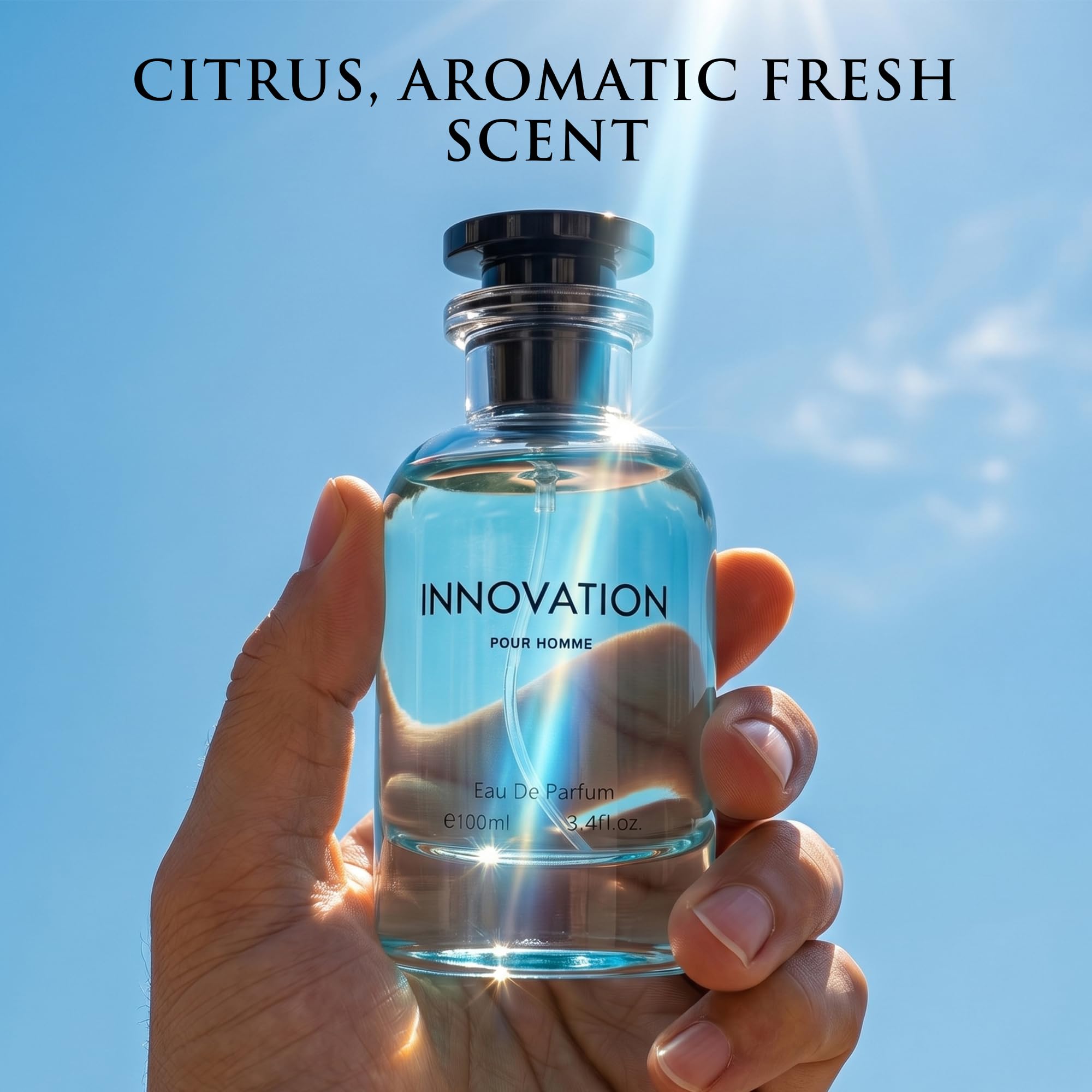 URBAN COLLECTION bottle beside a phone to show 100ml size and portability