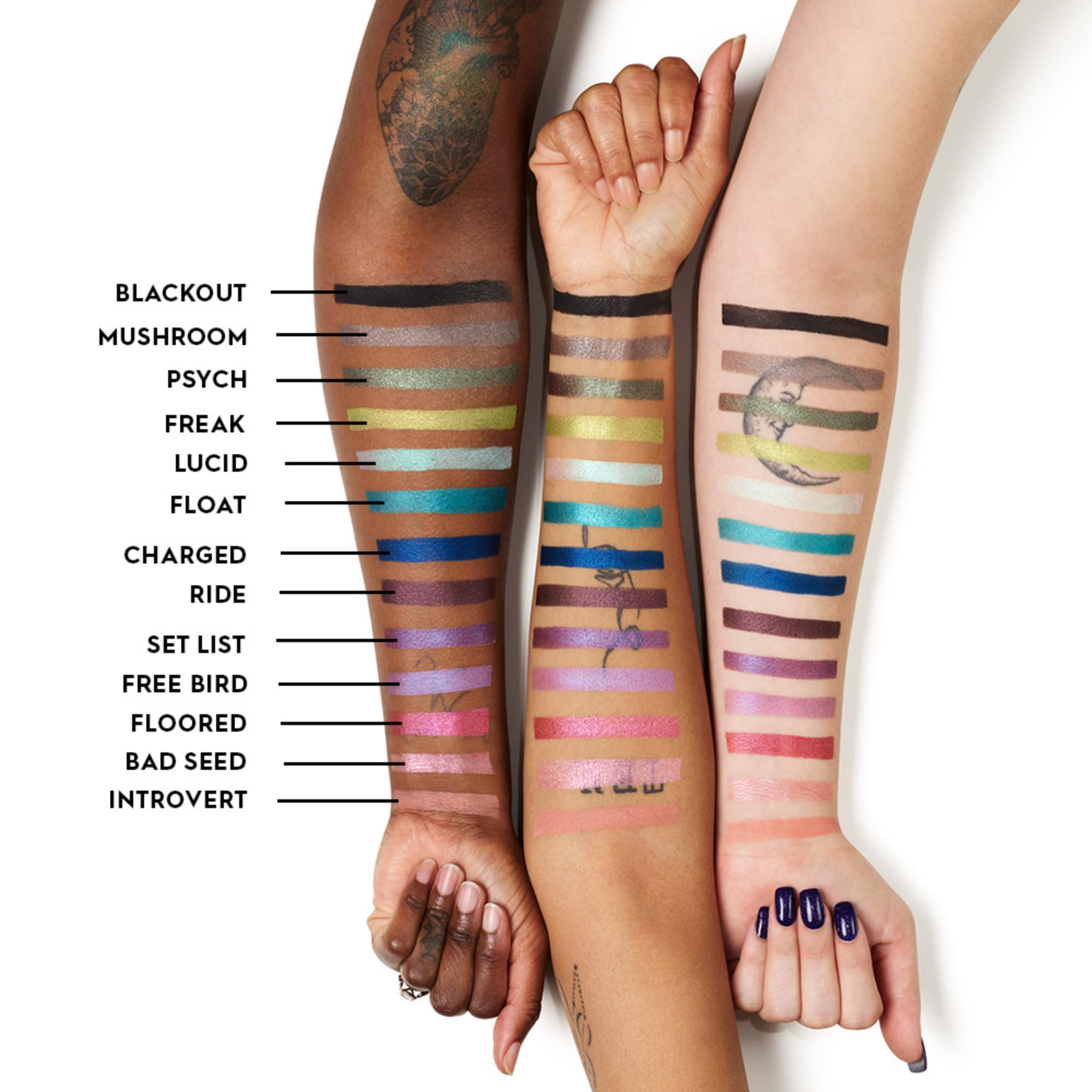 Urban Decay Blackout packaging label showing shade name and vegan formula transparency benefit