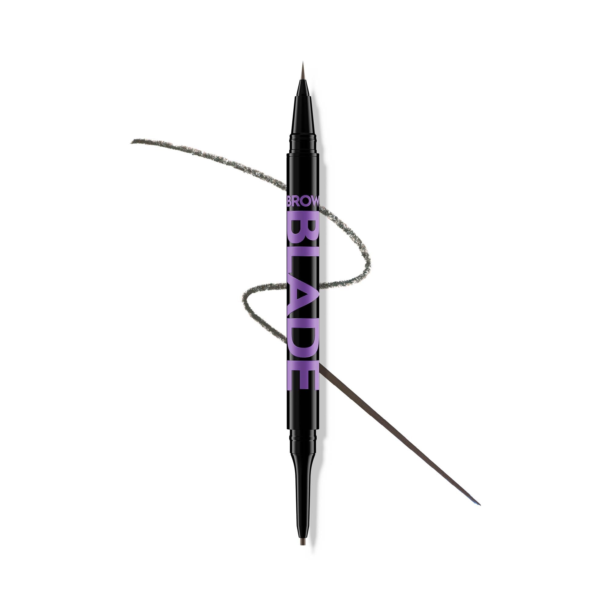 Urban Decay Brow Blade front packaging showing dual-ended tool and shade label for quick identification and benefit