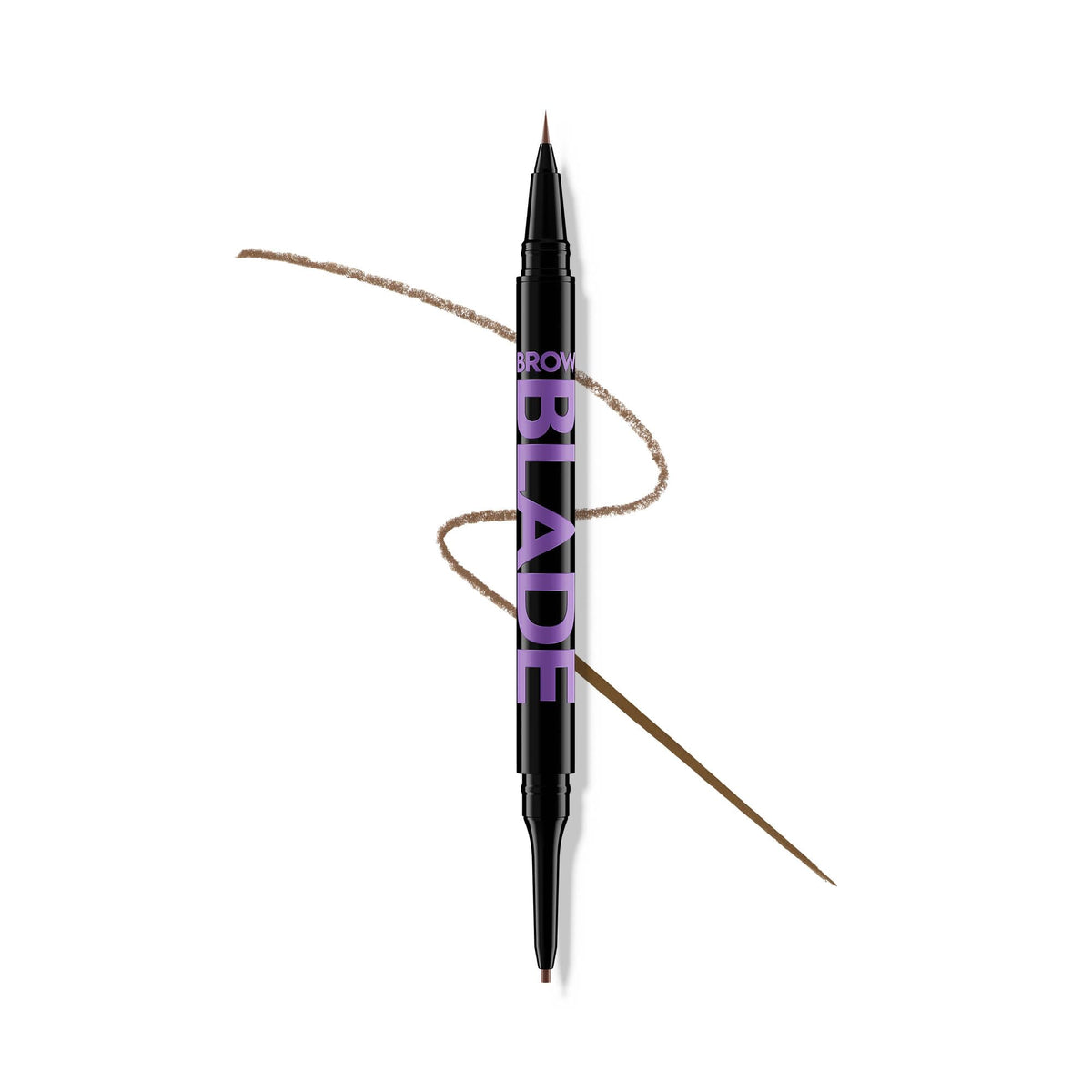 Urban Decay Brow Blade front view showing compact packaging and dual-ended design benefit: portability