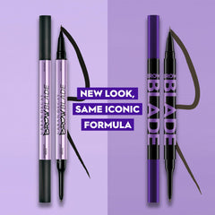Urban Decay Brow Blade ink stain brush detail showing flexible micro-tip for hairlike strokes benefit: realism