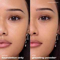 Urban Decay ghosting powder texture close-up showing superfine particles for smooth blur