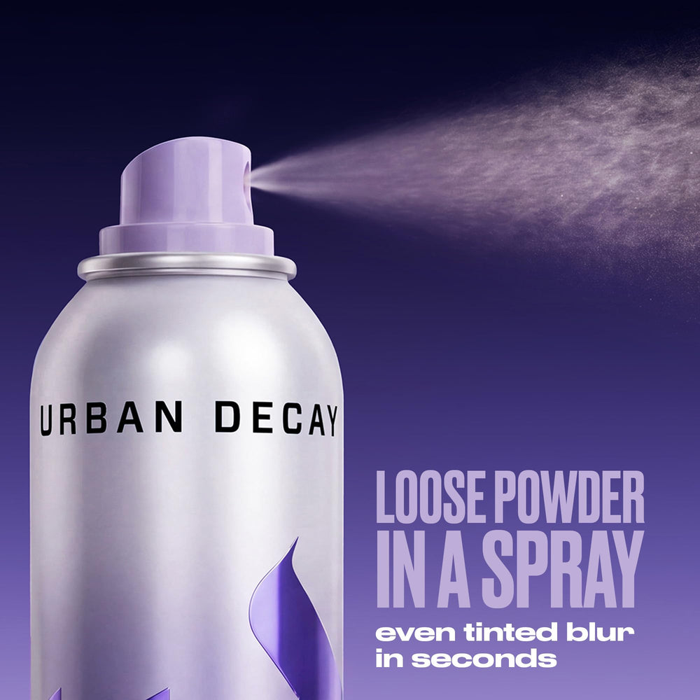 Urban Decay spray nozzle close-up demonstrating fine mist delivery