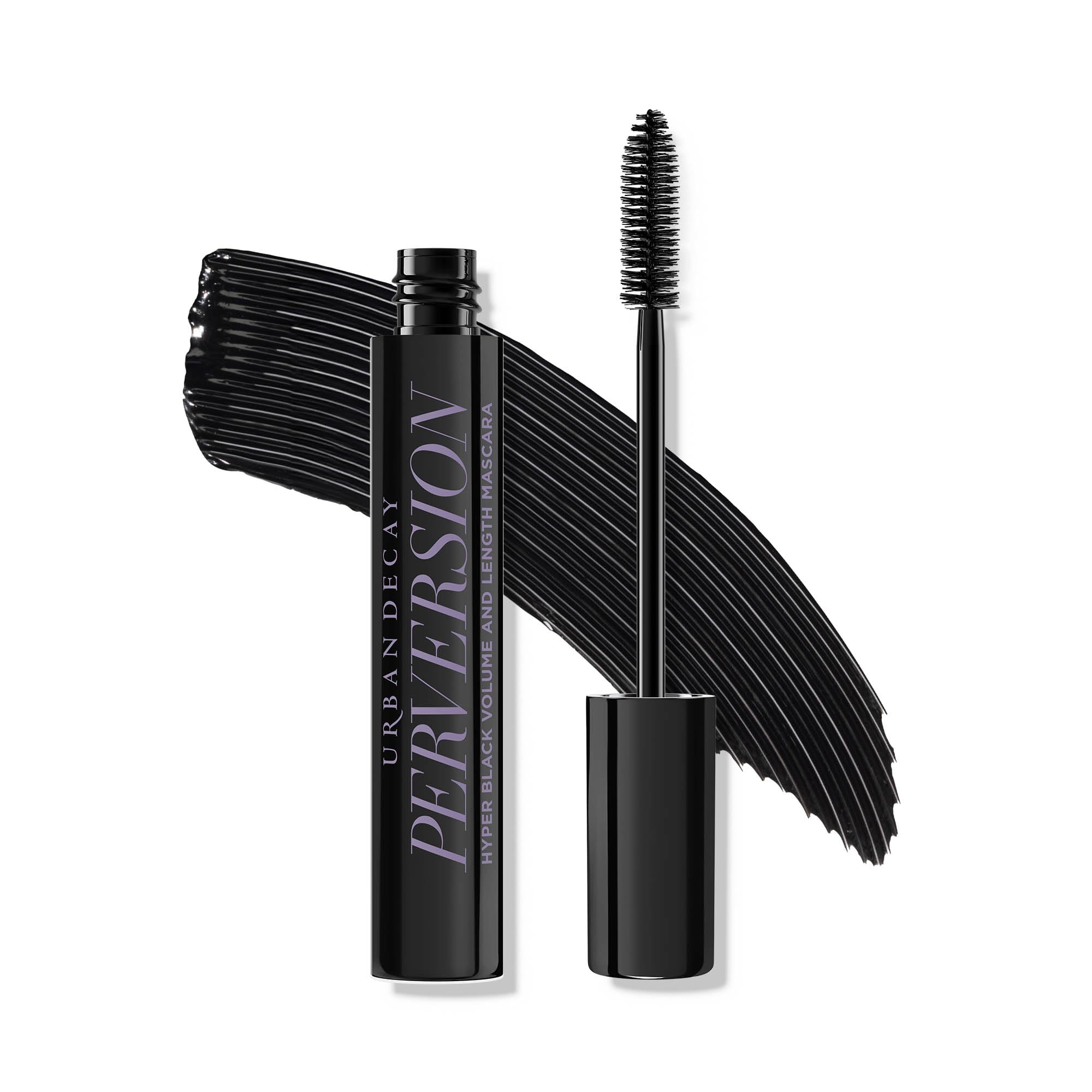 Urban Decay front tube showing full-size sleek packaging and clear product benefit