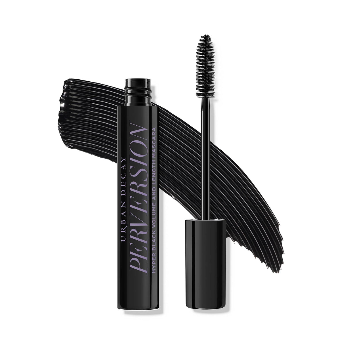 Urban Decay front tube showing full-size sleek packaging and clear product benefit