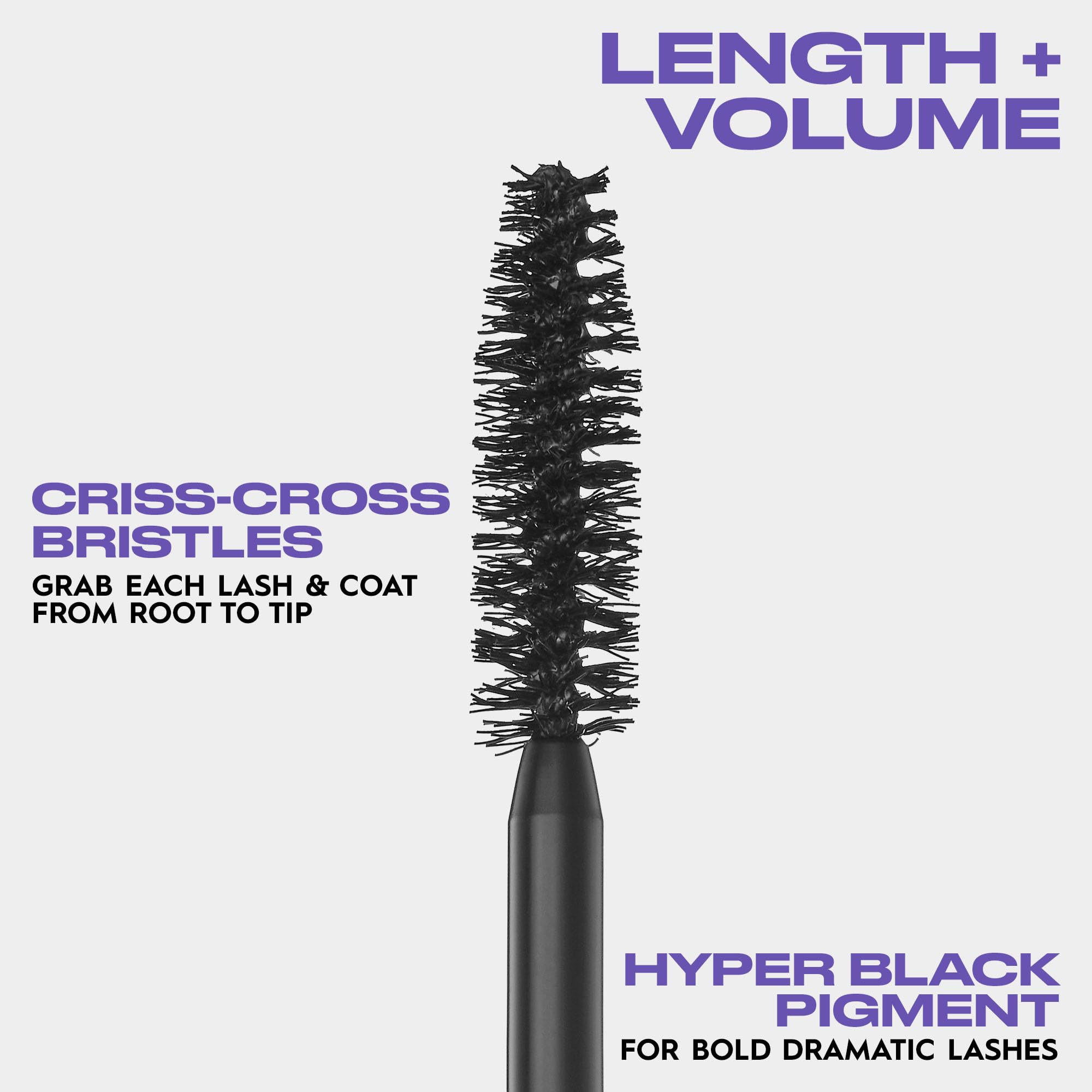 Urban Decay mascara on model closeup demonstrating dramatic fanned-out lashes