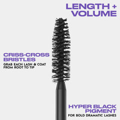 Urban Decay mascara on model closeup demonstrating dramatic fanned-out lashes