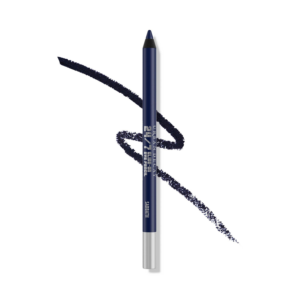 Urban Decay pencil front packaging showing Sabbath navy, clear product identity and benefit
