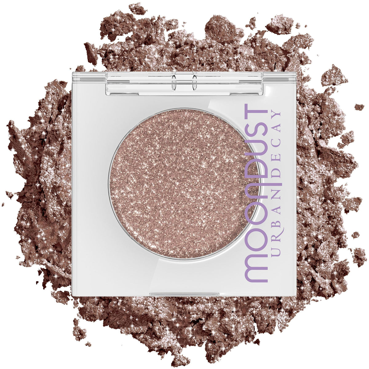Urban Decay Space Cowboy front pan showing champagne gold sparkle and easy pickup