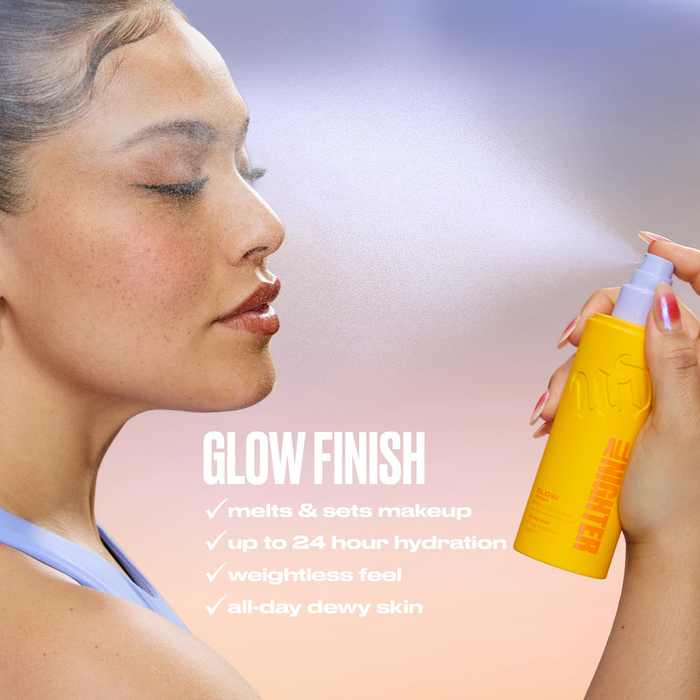 Urban Decay mist applied to beauty sponge to blend cream products seamlessly