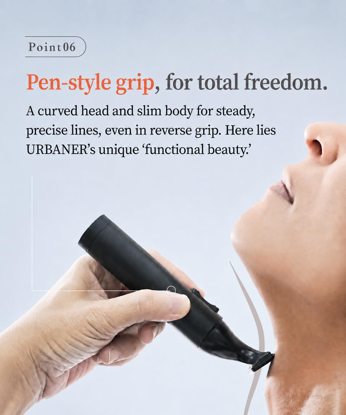 URBANER neckline cleanup demonstration shows tidy jawline maintenance benefit