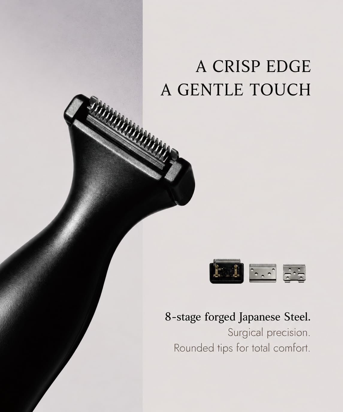 URBANER blade texture and rounded-tip detail reducing irritation while delivering sharp lines