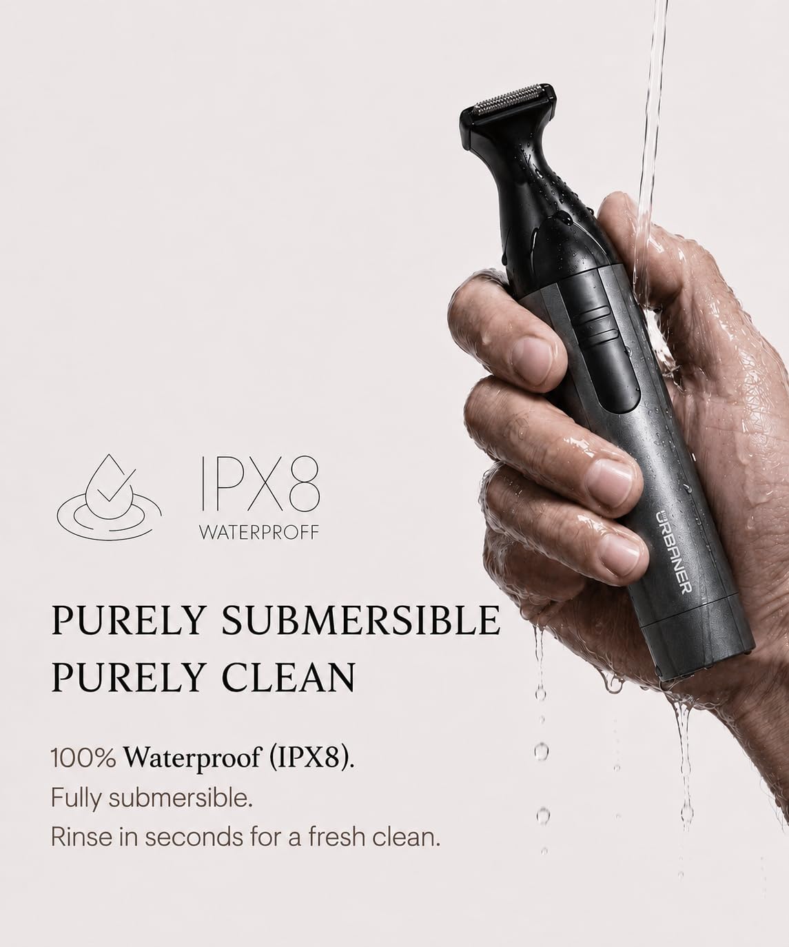 URBANER trimmer packed inside a travel kit enabling quick touch-ups on the go