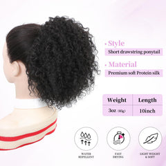 Urbeauty comb and drawstring detail showing secure fit and easy install benefit