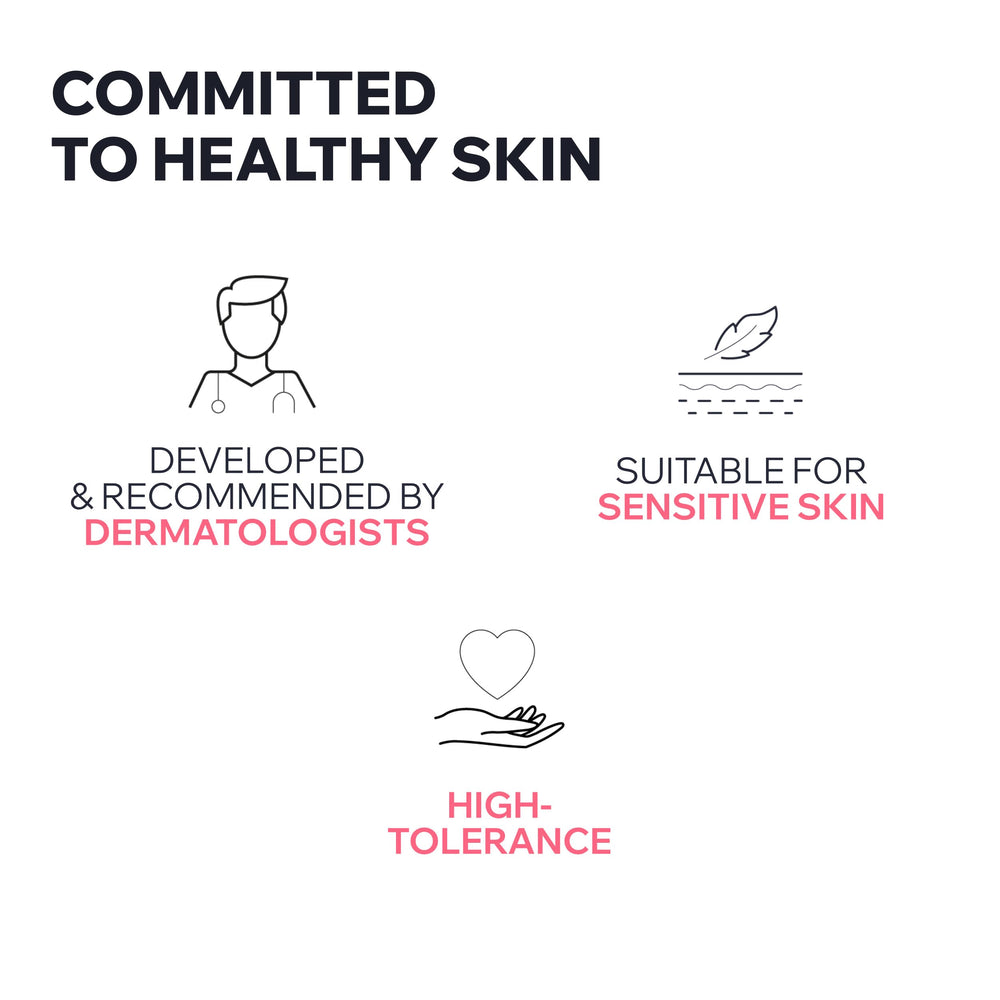 Uriage applying cream to cheek to soothe visible redness and tightness
