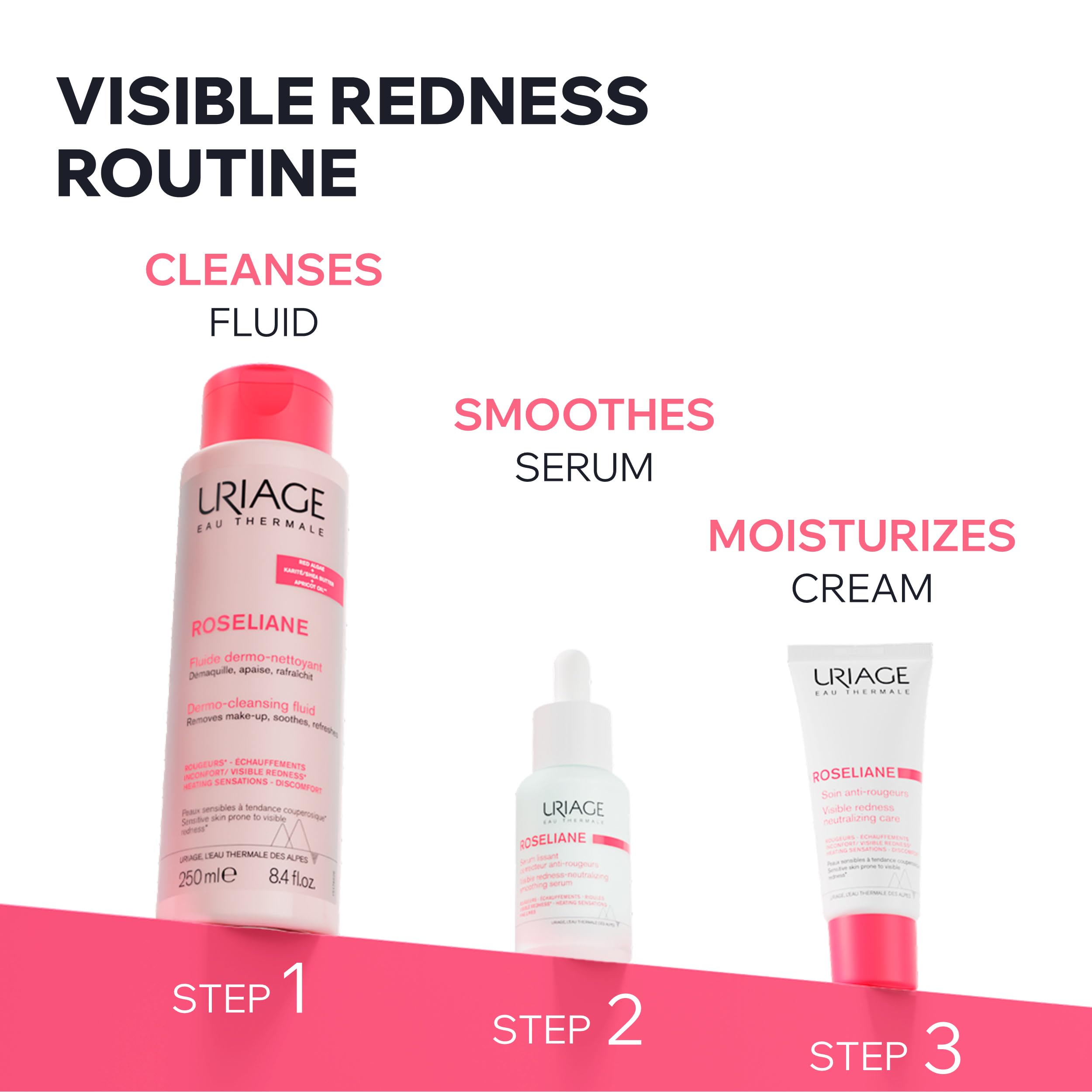 Uriage product back label showing ingredient list and dermatological testing