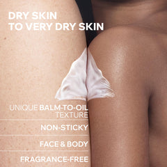 Uriage Xemose balm melting to oil in hand demonstrating fast absorption
