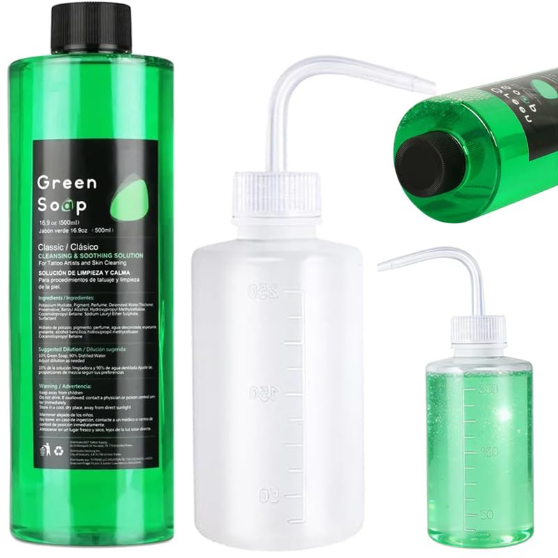 Urknall front packaging showing green soap kit and included bottle for clean application