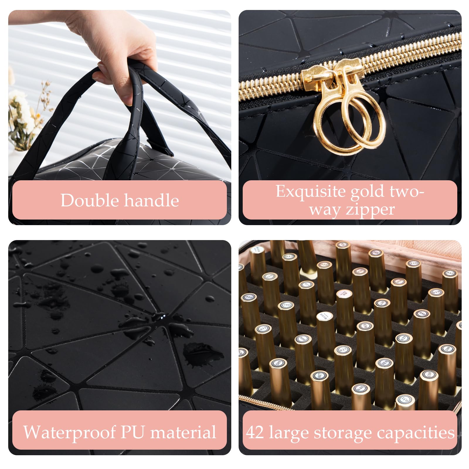Uross foam grid closeup illustrating secure bottle placement and breakage prevention benefit