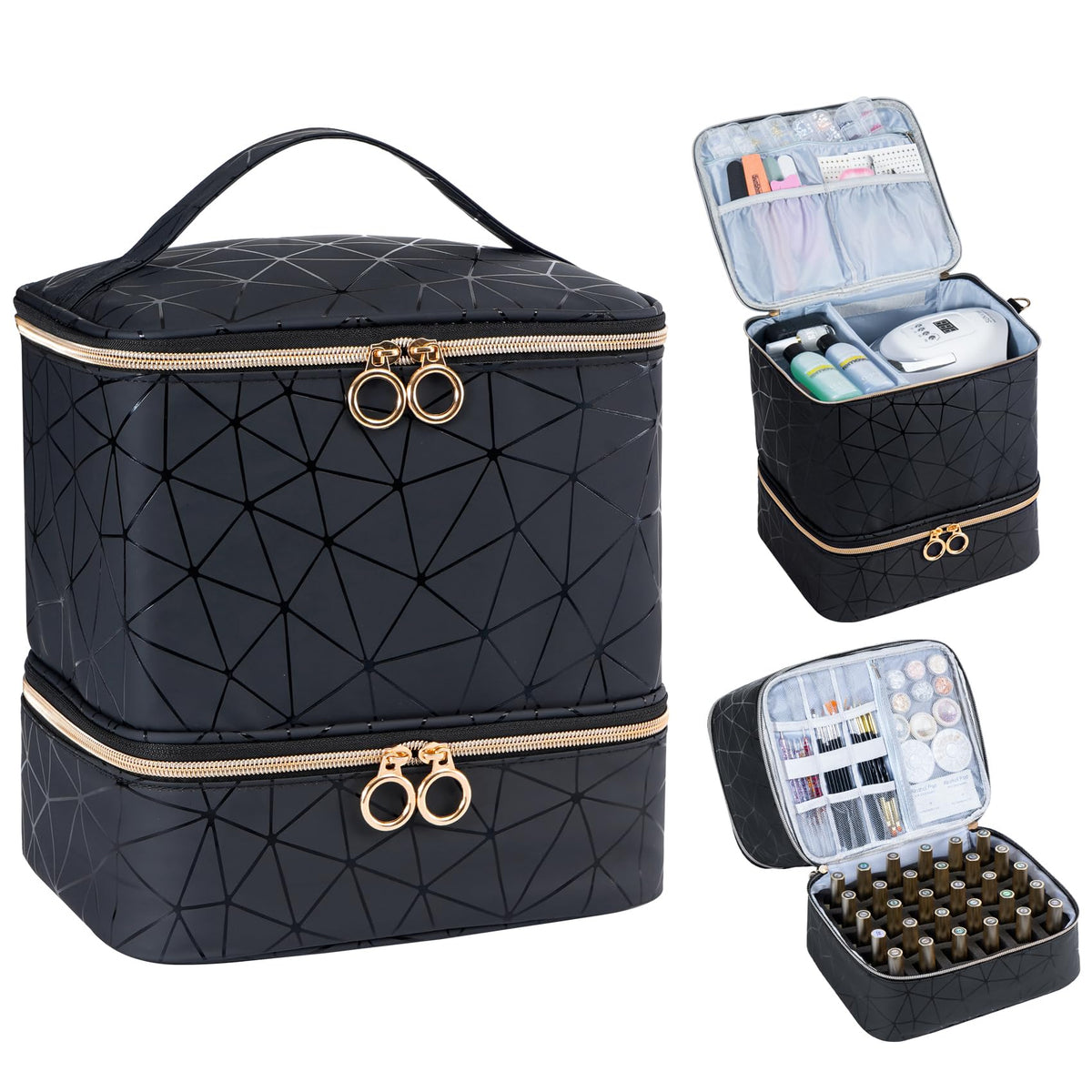 Uross front view closed showing compact organizer and secure carry benefit