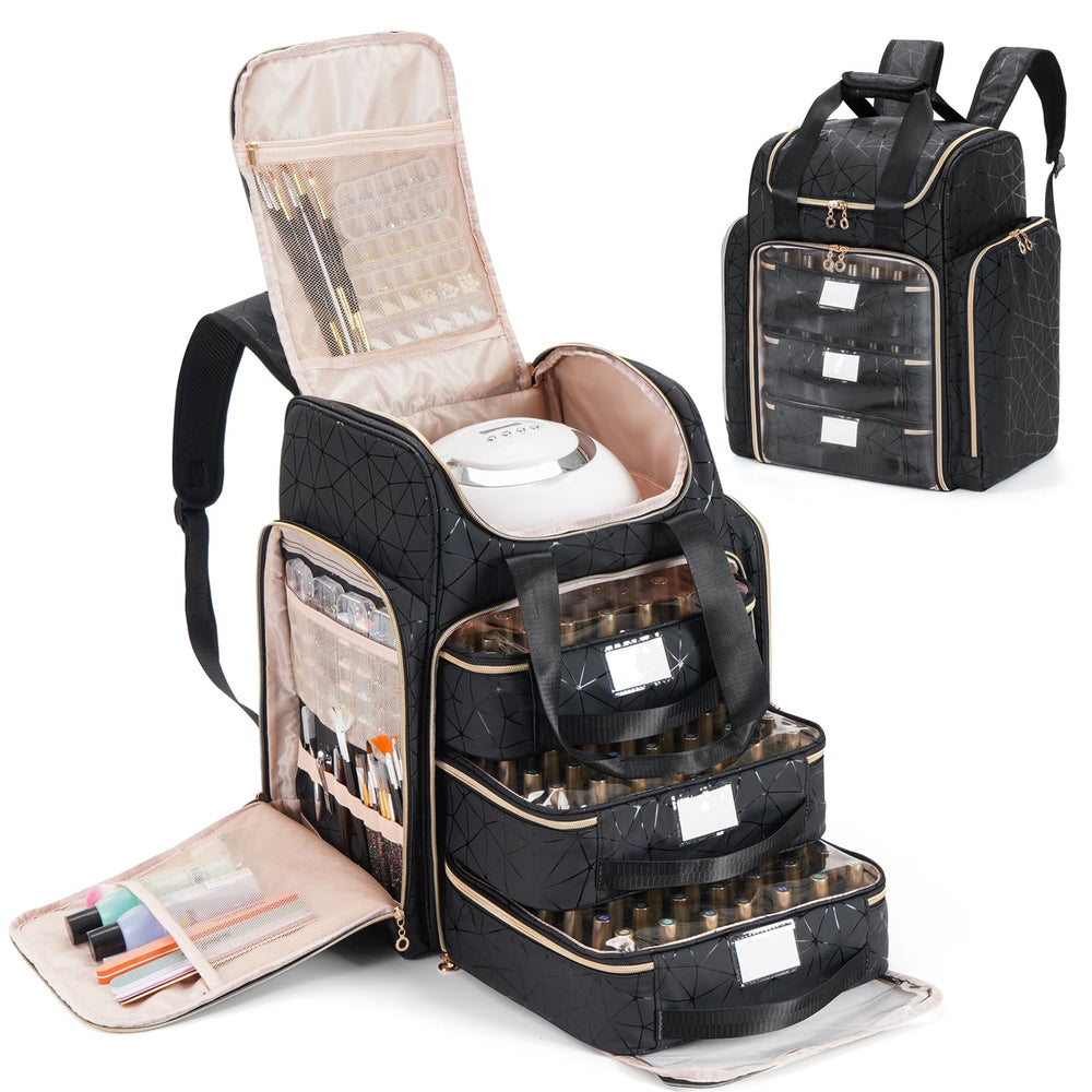 Uross front view organizer bag showing sleek exterior and handle for easy transport