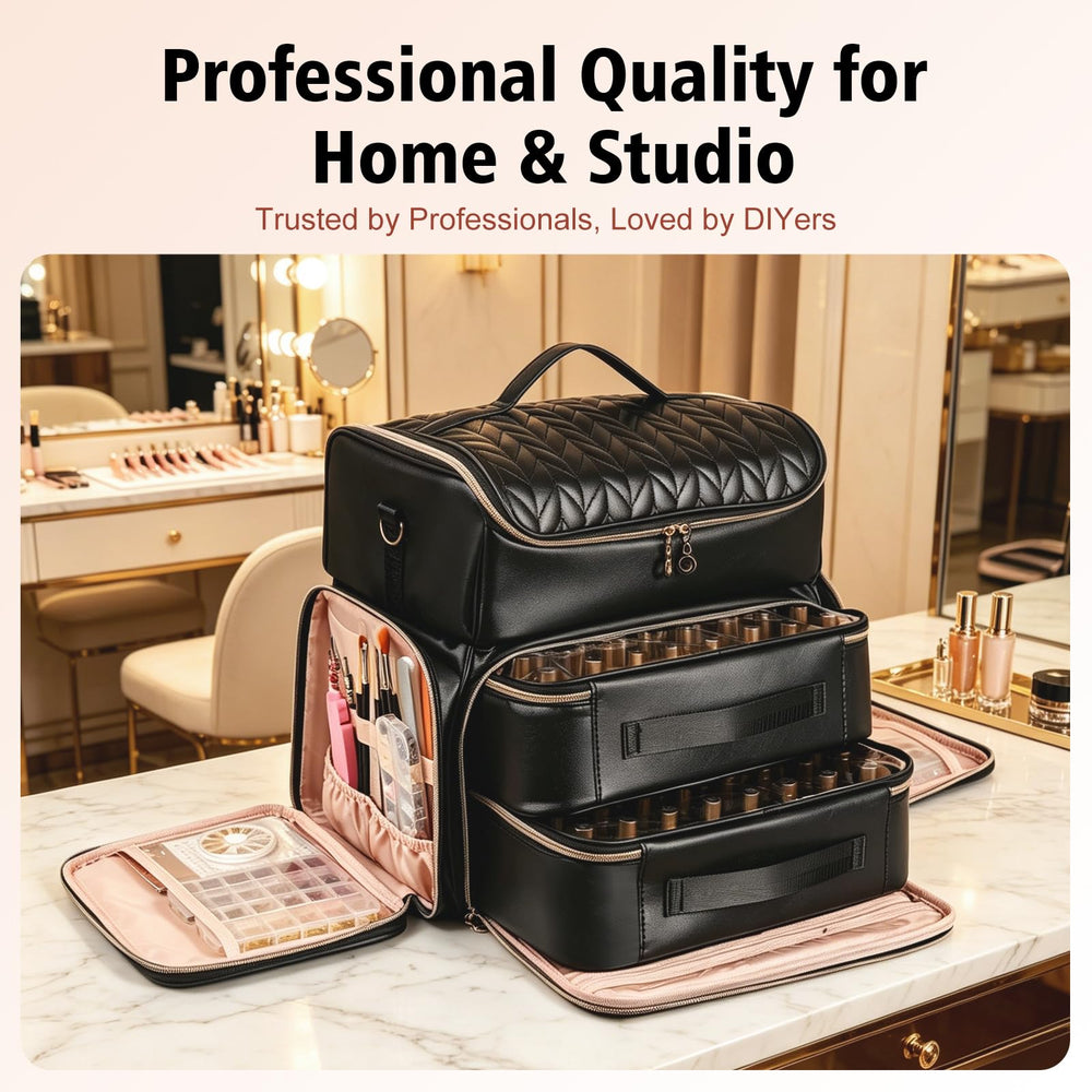 Uross on a vanity showing neat storage and quick-access benefit