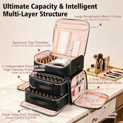 Uross open case displaying 98 bottles upright for maximum organized capacity