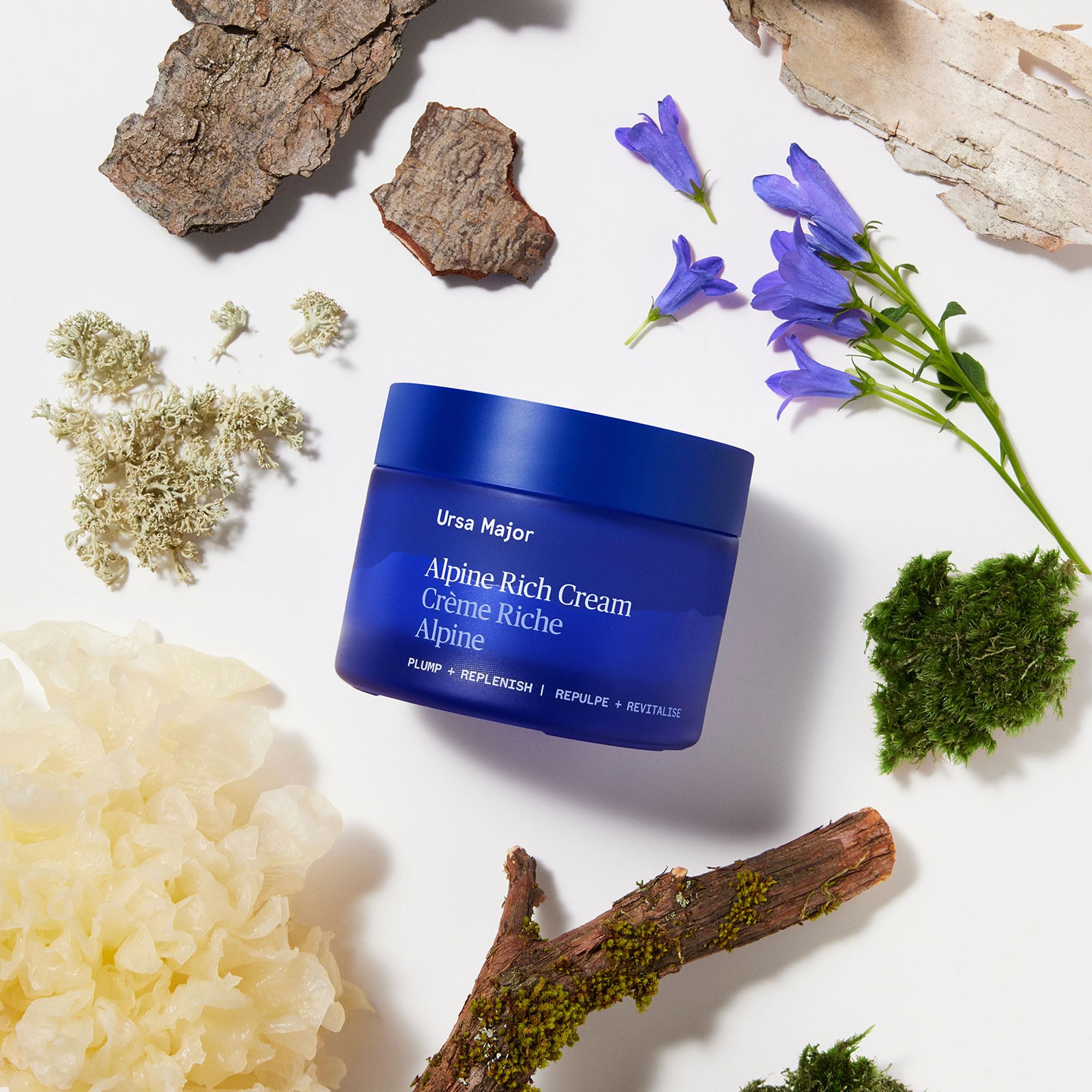 Ursa Major cream swatched on hand illustrating quick absorption benefit