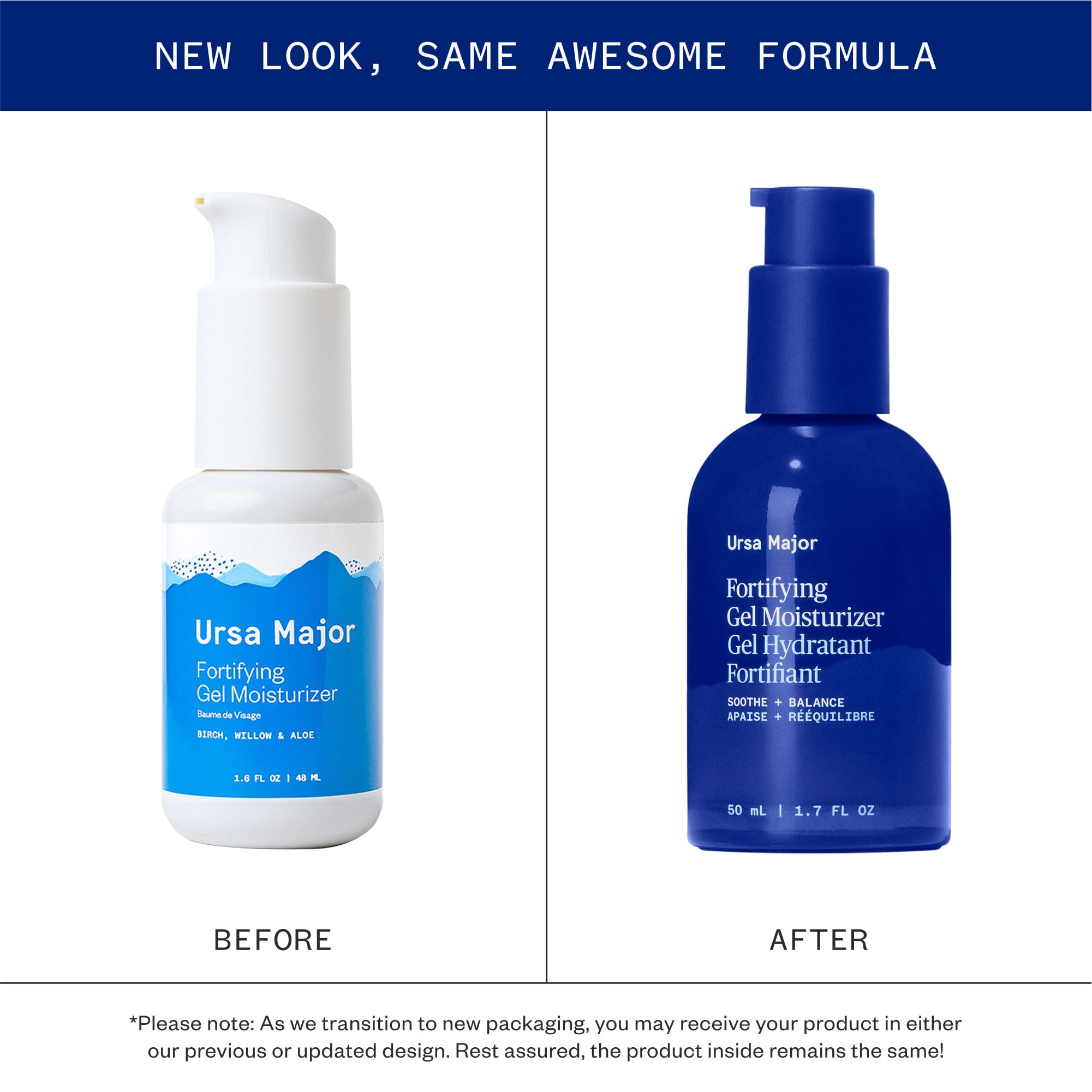 Ursa Major open jar showing lightweight gel texture that absorbs quickly