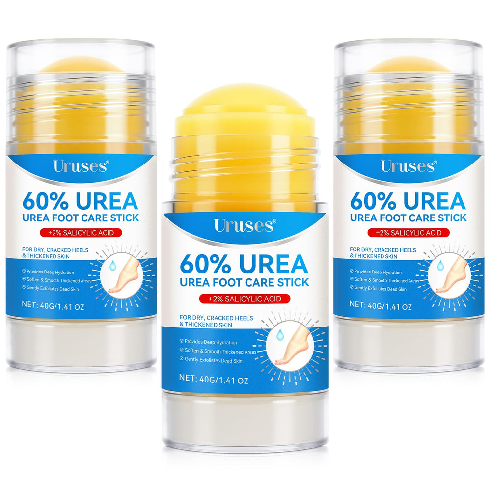 Uruses front packaging 3-pack shows product trio and compact benefits