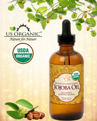 US Organic jojoba oil dropper dispensing precise drops for controlled application