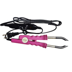 Ushtiger fusion iron in use heating a keratin bead demonstrating consistent heat for secure bonds