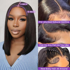 UTIDE bob wig cap inside showing adjustable band and combs for secure glueless wear benefit