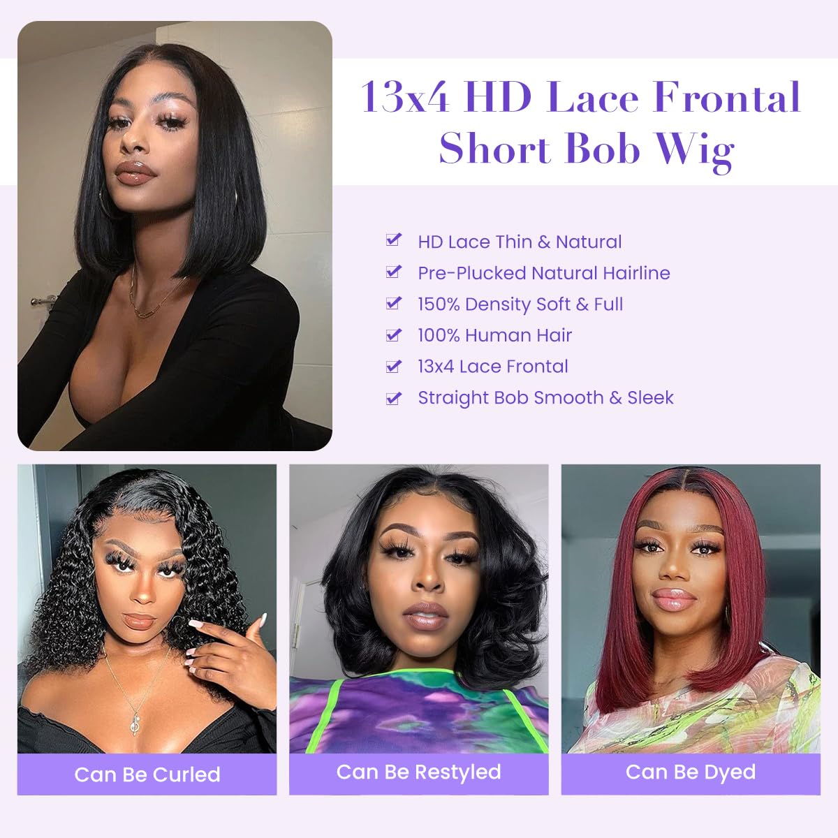 UTIDE bob wig in use lifestyle model wearing bob for everyday confidence benefit