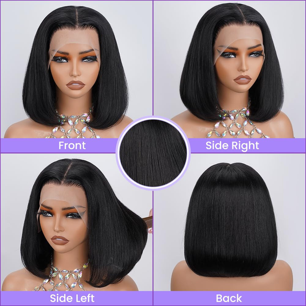 UTIDE bob wig texture detail highlighting unprocessed Brazilian hair softness benefit