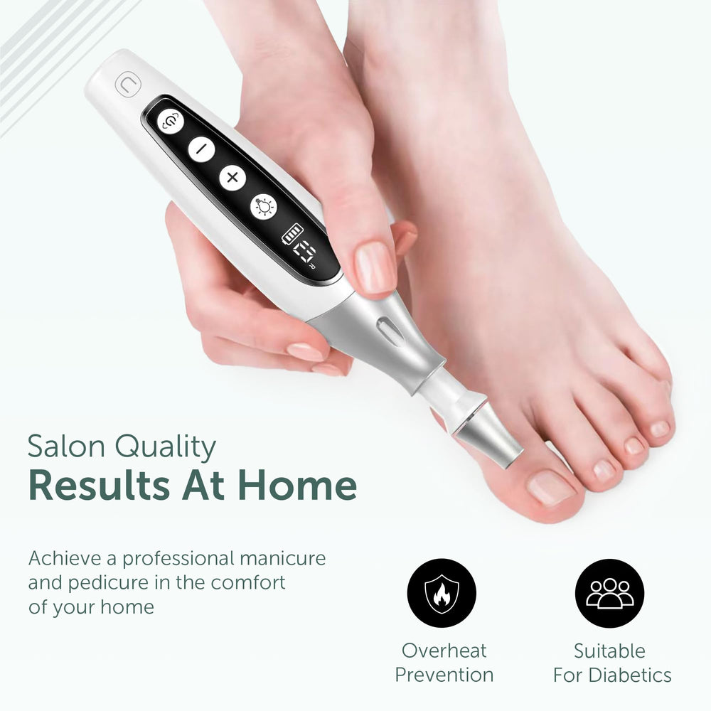 UTILYZE PediLux Pro in-use during pedicure demonstrating precise smoothing