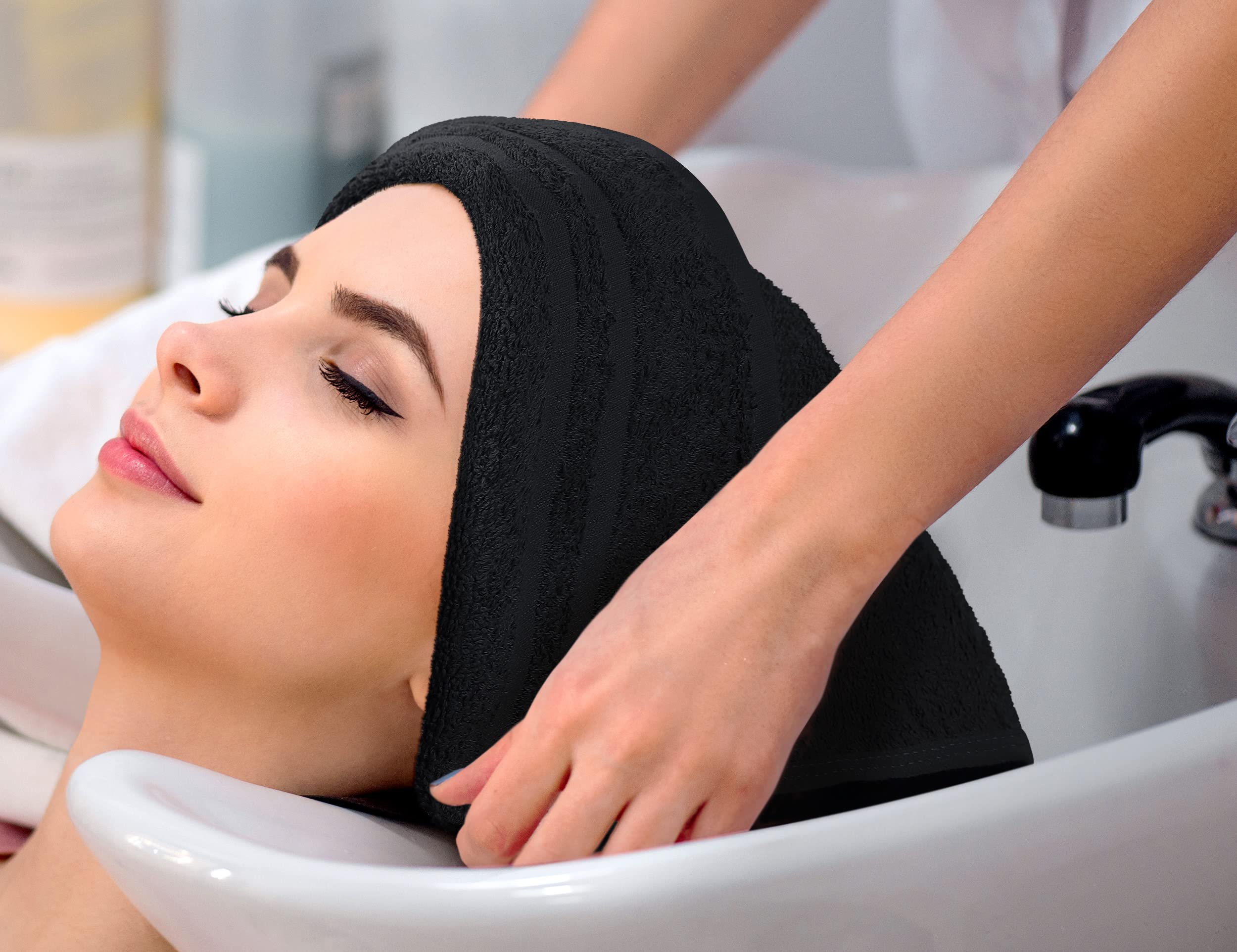 Utopia Towels on salon station in lifestyle setting, showing professional look